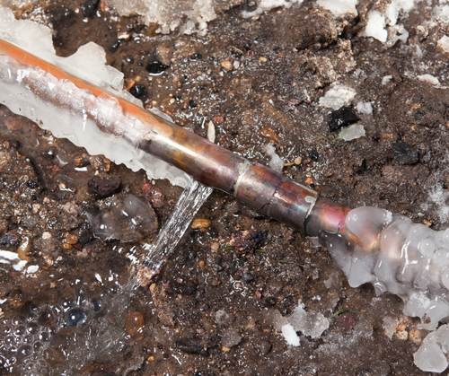 frozen pipe outside